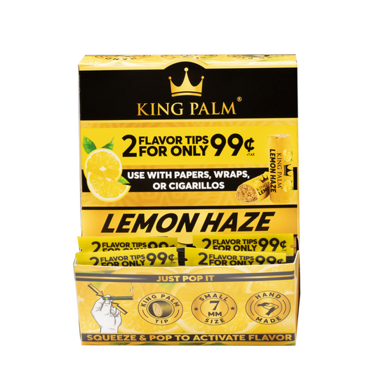 King Palm 2 Flavor Filter Tips  Lemon Haze Display Box  50 Units Per Display